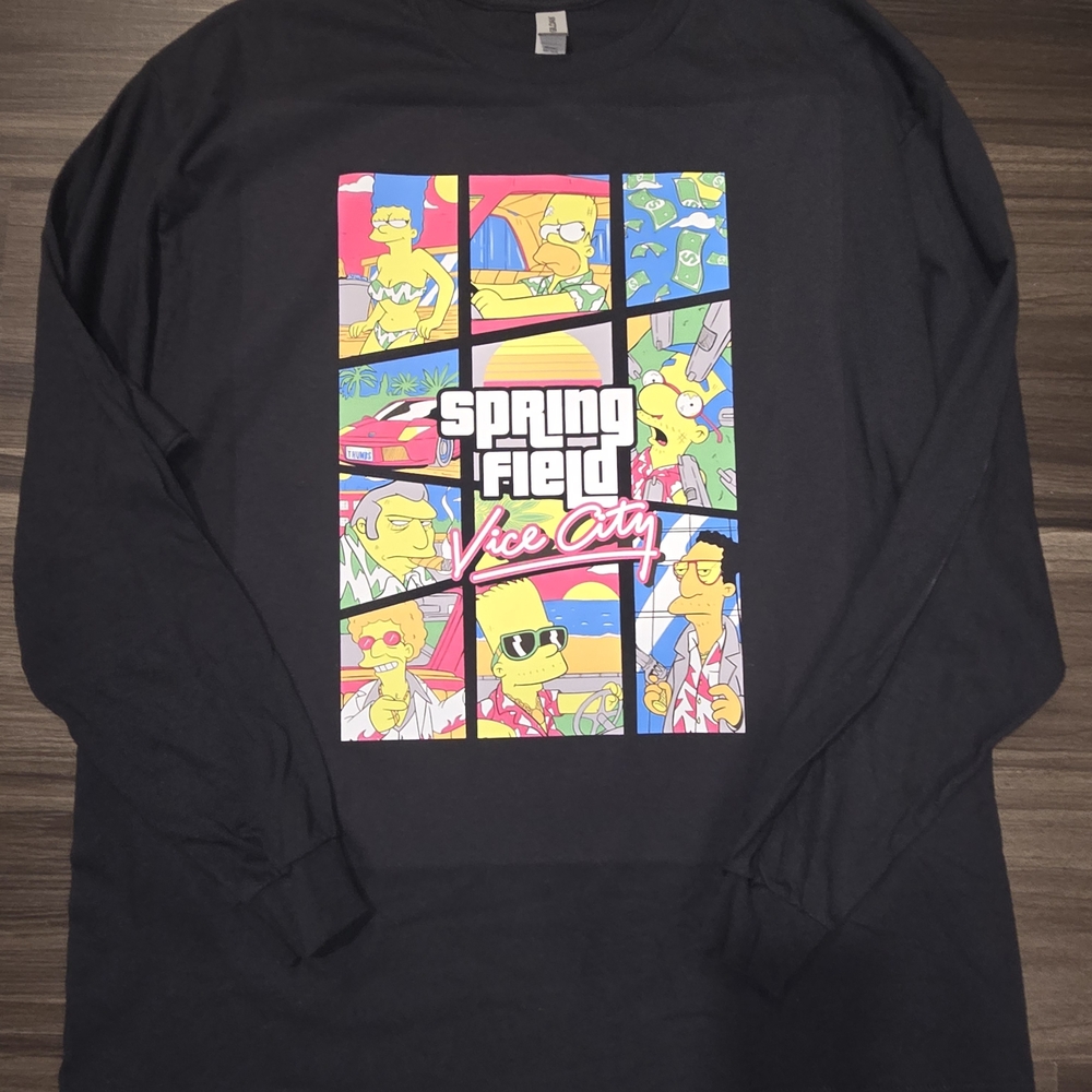 Springfield Vice City Graphic Long Sleeve Shirt